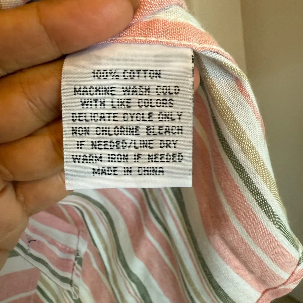 Molokai Surf Co Men's Pink Striped Shirt Size XXL